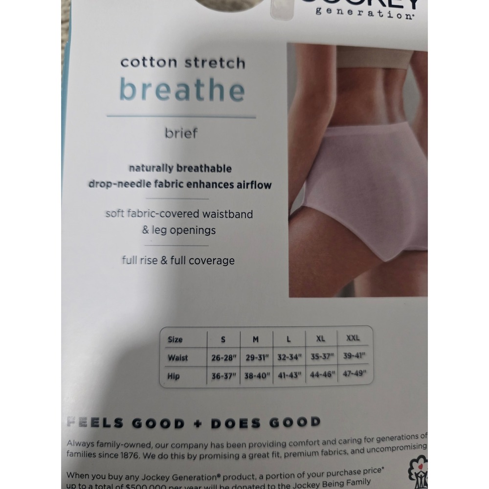 Jockey Generation Cotton Stretch Breathe Brief 4-Pack Blue Teal XXL - Picture 3 of 3